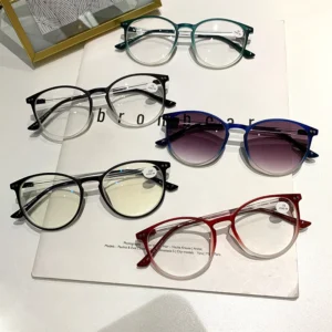 19490 Full Rim TR Frame Slim Glasses with Spring for Blue and Red