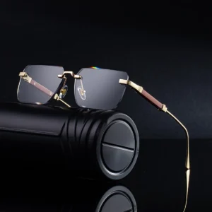 Automatic Photochromic Color Changing Glasses Men Frame-less Sunglasses