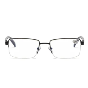 21117s Slim Glasses for Red Metal Squared Frame Pre-presbyopic Minus