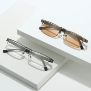 BS301 Metal Half-Rim Frame Crystal Lens Wholesale Glasses Eyeglasses