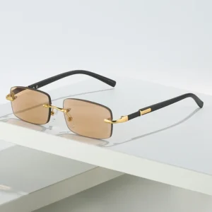 BS302 Metal Rimless Frame Crystal Lens Wholesale Glasses Eyeglasses
