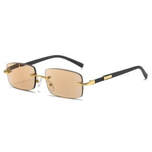 BS302 Metal Rimless Frame Crystal Lens Wholesale Glasses Eyeglasses
