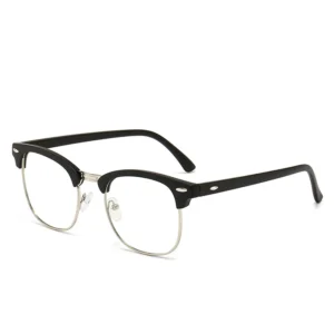 Unisex Blue Light Glasses with Retro Photochromic Lenses and Oval Frame