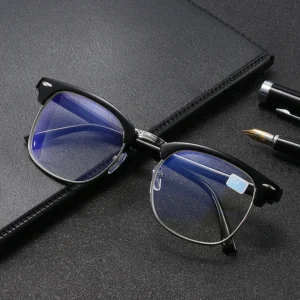 Unisex Blue Light Glasses with Retro Photochromic Lenses and Oval Frame