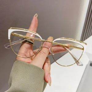 Cat-eye Metal Multi-color Women's Photochromic Blue Light Metal