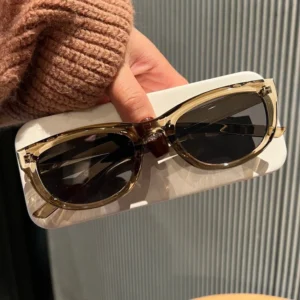 Cross-border Olive Green Cat's Eye Full Frame UV400 Sunglasses Women's