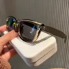 Cross-border Olive Green Cat's Eye Full Frame UV400 Sunglasses Women's