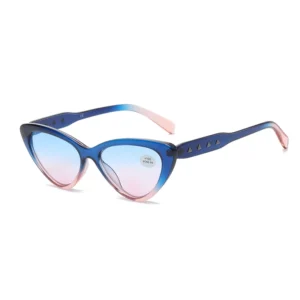 FM401 's Slim Blue Full Rim TR Eyeglasses Minus Cat Eye Flexible