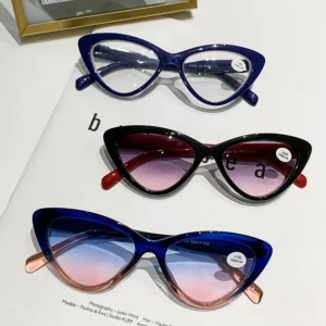 FM401 's Slim Blue Full Rim TR Eyeglasses Minus Cat Eye Flexible