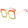 Retro Oversized Frames square Blue Light Glasses Women