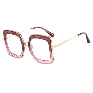 Retro Oversized Frames square Blue Light Glasses Women