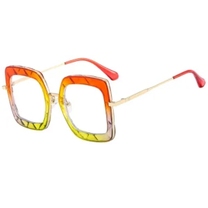 Retro Oversized Frames square Blue Light Glasses Women