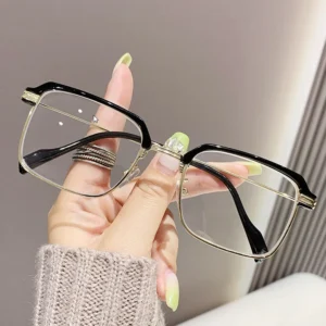Unisex Glasses square Frame Glasses Black Gold Men's Glasses Styles