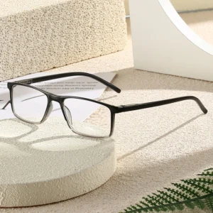 HS027 Slim Glasses Squared Frame Blue Red Fashionable Eyeglasses for