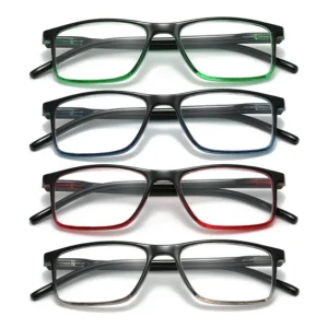 HS027 Slim Glasses Squared Frame Blue Red Fashionable Eyeglasses for