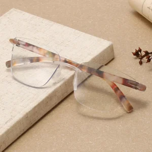 HS2007 Squared Frame Slim Glasses for Pink Hawksbill Frame for
