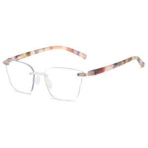 HS2007 Squared Frame Slim Glasses for Pink Hawksbill Frame for