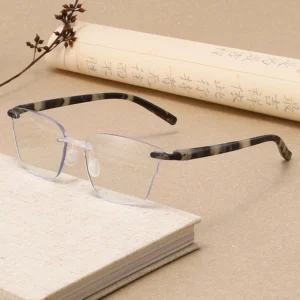 HS2007 Squared Frame Slim Glasses for Pink Hawksbill Frame for