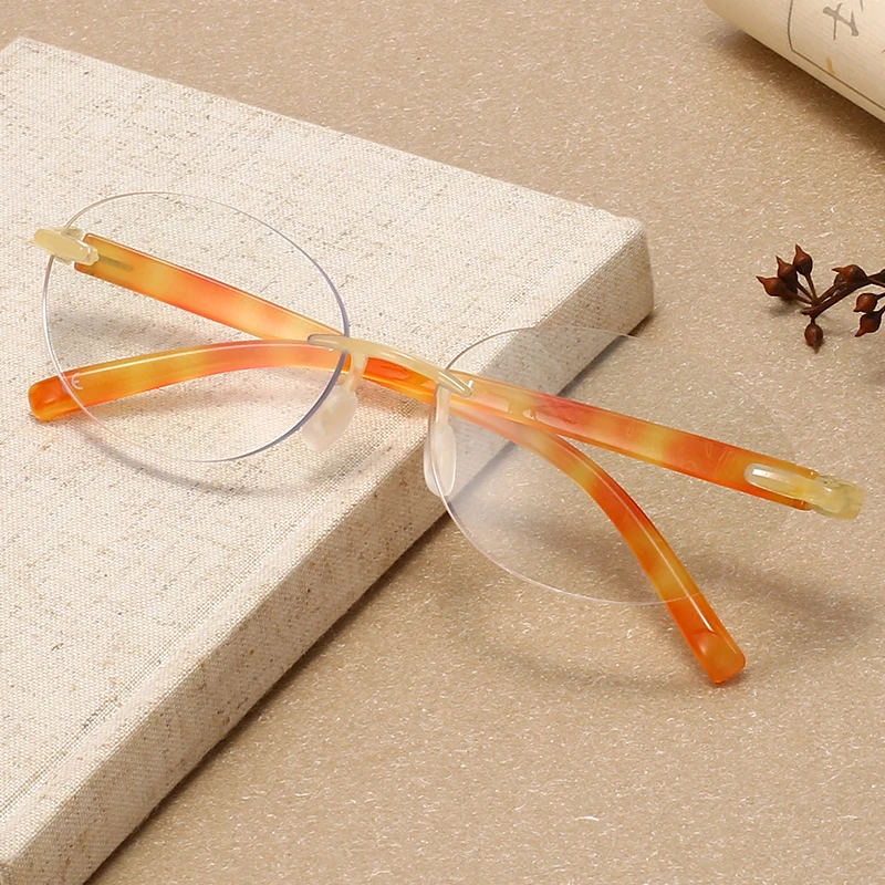 hs2009 oval pc frame good quality slim 1.webp HS2009 Oval Frame Slim Glasses for Pink and Green Frame for