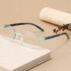 HS2009 Slim Oval Pink and Green Optical Glasses Frame HS2009 Oval Frame Slim Glasses for Pink and Green Frame for