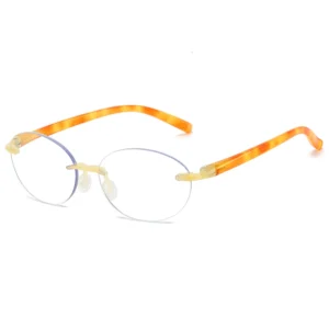 HS2009 Oval Frame Slim Glasses for Pink and Green Frame for