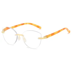 HS2010 Squared Frame Slim Glasses for Pink and Green Frame for