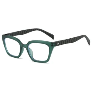HS2191 Slim Eyeglasses Full-Rim Squared Spring Hinge Glasses Blue Red