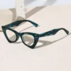 HS2195 Slim Glasses Cat Eye Frame for in Gray and Green