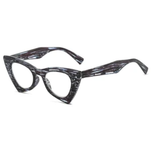 HS2195 Slim Glasses Cat Eye Frame for in Gray and Green