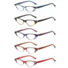 HS2196 Slim Glasses Cat Eye Frame Eyeglasses in Red Brown for
