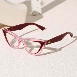 HS2199 Full-Rim Cat Eye Frame Slim Glasses for Blue and Green Frame