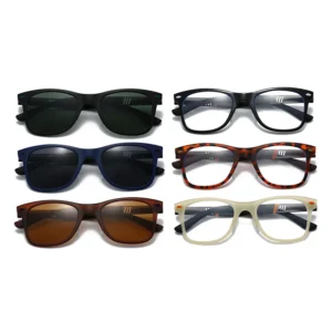 HS2215-1 Full-Rim Squared Frame Glasses for Black and Beige Frame for