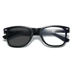 HS2215-1 Full-Rim Squared Frame Glasses for Black and Beige Frame for