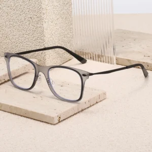 HS2215 Full-Rim Squared Frame Glasses for Pink and Green Frame for