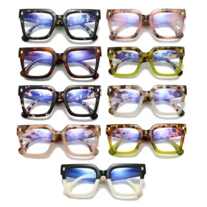 HS2221 Squared Full-Rim Frame Eyeglasses Glasses