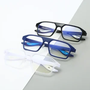 HS2222 's 's Eyeglasses Blue Full-Rim Squared Glasses Frame