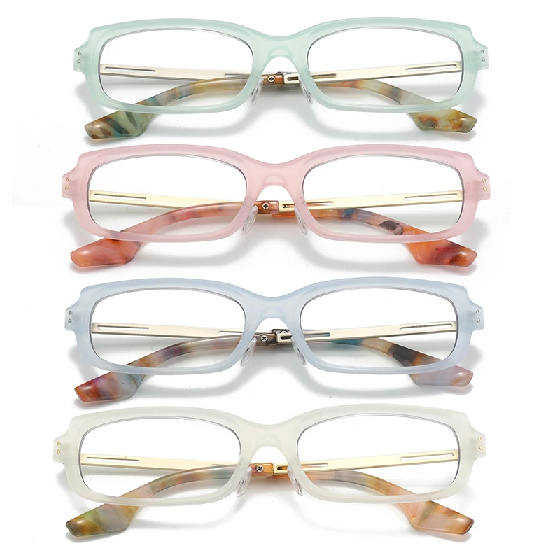 hs2224 full rim rectangular pc frame lightweight 2.webp HS2224 Full-Rim Rectangular Frame Lightweight Slim Glasses with White