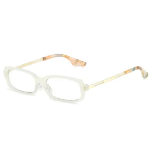 HS2224 Full-Rim Rectangular Frame Lightweight Slim Glasses with White