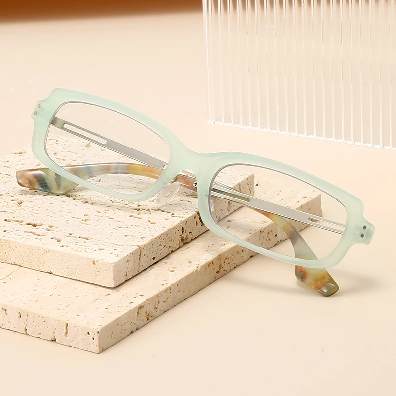 hs2224 full rim rectangular pc frame lightweight.webp HS2224 Full-Rim Rectangular Frame Lightweight Slim Glasses with White