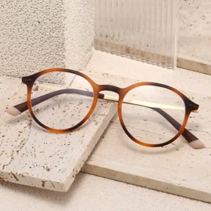 HS2230 Full-Rim Round Frame Glasses for Blue and Black Frame for