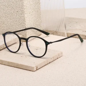 HS2230 Full-Rim Round Frame Glasses for Blue and Black Frame for