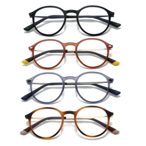 HS2230 Full-Rim Round Frame Glasses for Blue and Black Frame for