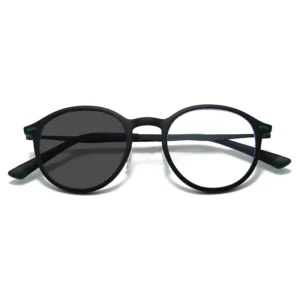 HS2230 Full-Rim Round Frame Glasses for Blue and Black Frame for