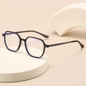 HS2231 Full-Rim Squared Frame Slim Glasses for Blue and Black Frame