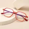 HS2231 Full-Rim Squared Frame Slim Glasses for Blue and Black Frame