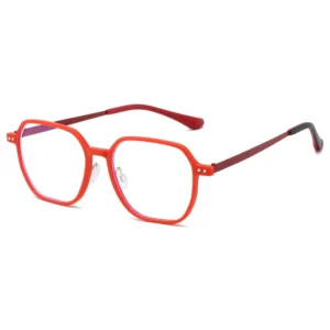 HS2231 Full-Rim Squared Frame Slim Glasses for Blue and Black Frame
