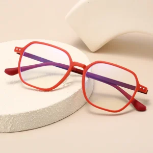 HS2231 Full-Rim Squared Frame Slim Glasses for Blue and Black Frame