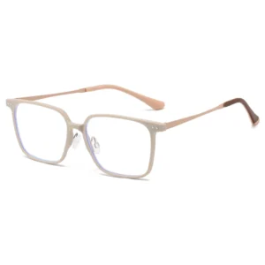 HS2233 Full-Rim Squared Frame Slim Glasses for Green and Black Frame