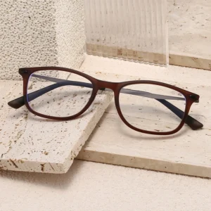 HS2234 Full-Rim Squared Frame Glasses for Transparent and Yellow