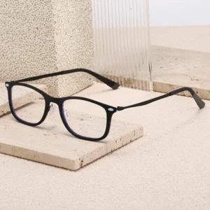 HS2234 Full-Rim Squared Frame Glasses for Transparent and Yellow